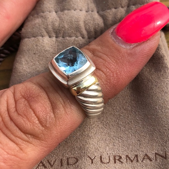💙David Yurman Blue Topaz , 18k & SS💙! A beauty ! - Picture 3 of 8